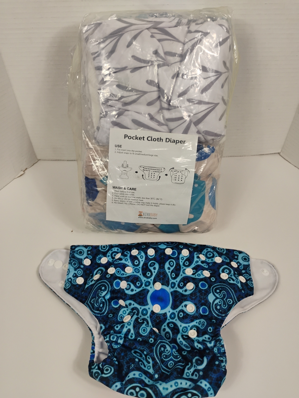 Reusable Pocket Cloth Diaper for Kids - Blue Pattern